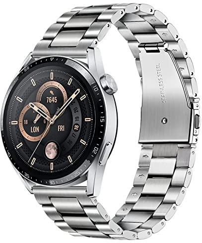 TRUMiRR Armband Ersatz für HUAWEI Watch 5 46mm/HUAWEI Watch GT 5/GT 5 Pro 46mm/GT4/4 Pro, 22mm Edelstahl Gewebtes Mesh Metall Armband Ersatzband für Amazfit GTR3