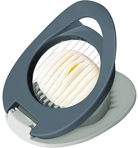 Starchef Stainless Steel Preserved Egg Ham Banana Cutter Slicer, Slice Boiled Eggs Preserved Eggs Hams Bananas Effectively(Dark Blue)