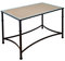 El Herrero Mesa de Forja para Salon, Comedor, Cocina, Mesa de Centro, Jardin | 120x70 Regulable a Doble Altura. Ideal para Ropa Camilla (Black, Sin Aro + Tablero + Cristal 6mm)