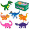 Kinderpuzzle, 6 Pack Dinosaurier Puzzle für Kinder, Holzpuzzle Spiel Montessori Spielzeug ab 3 4 5 Jahren, Jigsaw Puzzle Lernspielzeug für Vorschule Kindergarten Jungen und Mädchen