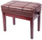 IBOWZ Klavierhocker Klavierbank mit Ablagefach, Tragfähigkeit bis zu 180 kg, 55 x 34 x 47–57 cm, höhenverstellbar, geeignet für Einzelpersonen, Teakholz, Braun, Schwarz