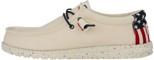 HEYDUDE Herren Wally Americana-Off White Sneaker, Cremeweiß, 46 EU