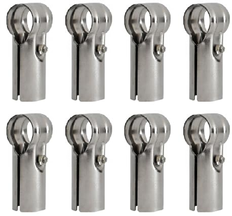 TopHomer 8 Stück Endschienenklemme, 3,5 cm Edelstahl T-Rohrschelle Verbindungsstück Kettenglied-Zaunklemmen mit Schrauben und Muttern für Zuhause, Lager, Geschäfte