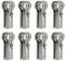 TopHomer 8 morsetti per binario terminale, in acciaio inox, 3,5 cm, morsetti per tubi a T, connettori per recinzioni, con bulloni e dadi, per casa, magazzini, negozi