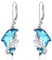 Delfin Dangle Ohrringe Sterling Silber mit Kristall Delphin Hoop Ohrringe Ozean Tier Tropfen Ohrringes für empfindliche Ohrringes Schmuck Geschenk
