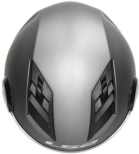 Jet-Helm LS2 Airflow matt Titanium Größe XS | Helder Vizier | Sale | Ratsche | Kunststoff | geeignet für Mofa, Moped, Motorrad, Roller