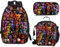 NOAFUNZO FNAF - Juego de 3 mochilas para niños, juego de cinco noches, mochila escolar con estampado de dibujos animados con lonchera y estuche para lápices, para niños, niñas, adolescentes, mochila