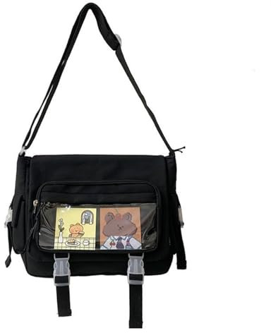 LUOFENG Japanische High School Mädchen Umhängetaschen Nylon Büchertasche Transparent Itabag Frauen Handtaschen JK Tasche Schultertaschen