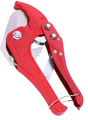 Tagliatubi in PVC per tubi in plastica, tagliatubi in plastica con cricchetto da 42 mm, corpo di base in metallo, senza deformazione delle pareti dei tubi, adatto per idraulici professionali e fai da