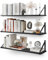 CASSA Wandmontierte schwebende Bücherregale für die Wand, 3er-Set, 80 cm x 20 cm, Regal, Bücherregal für Schlafzimmer, Wohnzimmer, Büro, Badezimmer, Küche, rustikales Holz mit Metallhalterung, Schwarz