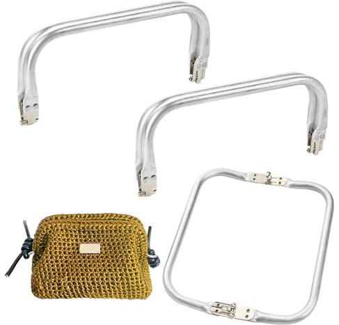BOFUNX 2 Stücke Taschen Verschluss Rahmen Aluminium Kuss Verschluss Geldbeutel Clutch Bag Geldbörsengriffe Rahmen Taschenbügel zum Einnähen
