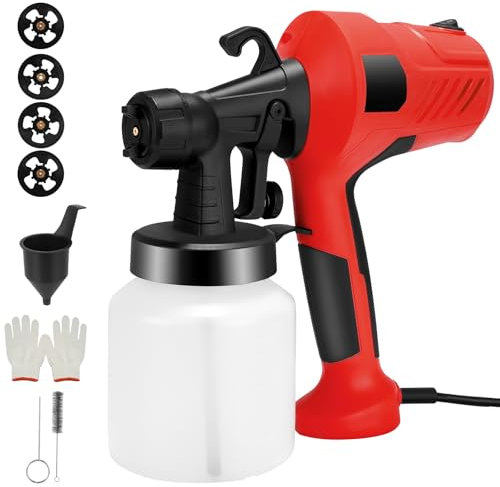 Pulvérisateur de Peinture Pistolet à Peinture électrique réglable 800 W Système de pulvérisation de Peinture 800 ML Pulvérisateur de Peinture à air sans air Glaces Récipient intérieur et extérieur