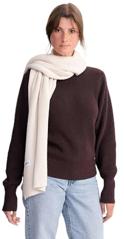 Mela - Rippstrick Schal NAGNA | Nachhaltig mit Fairtrade Cotton, GOTS & Grüner Knopf Zertifizierung, Farbe:Cream Melange