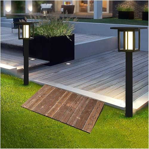 Ramps Threshold Ramp, Portable Threshold Ramp for Garage/Patio/Shed Doors, Wooden Anti-Slip Curb Ramp, for Driveway/Wheelchair/Sidewalk/Lawn Mower, 3/4/5/6/7/8in Rise(60x90x18cm/23.6x35.4x7.1in)