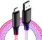 1M USB C Kabel Led,RGB USB A auf Typ C Ladekabel,Usb C Ladekabel Led 66W Schnellladung,USB C Kabel RGB für Samsung S24/S23/S22/Z Flip 6/Z Fold 6,Huawei P70/P60,Sony,Xiaomi (USB A-C)