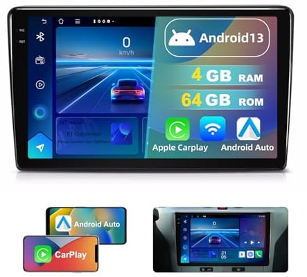 Dvrmedia Autoradio 4GB+64GB Android 13 für Opel Astra H Corsa Vectra C Zafira Vivaro Meriva 9 Touchscreen mit Bluetooth Radio kabellos CarPlay Android Auto Autoradio 2din mit GPS FM WiFi DSP