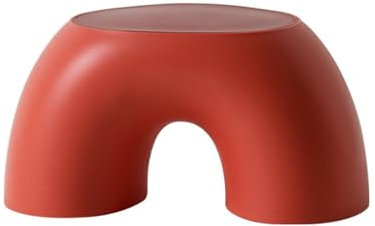 nonotse Ringförmig Toilettenhocker Erwachsene Tragbar rutschfest Langlebig Kackhocker Für Das Badezimmer Klohocker Wohnbereich Couchtisch Fußhocker(Rot)