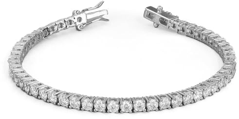 JTC LTD Lab Grown Diamond Tennis Bracelet For Women | UK Hallmarked Gold | 3.00 Ct White Gold