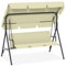 FIVMEN Hollywoodschaukel 3 Sitzer Gartenschaukel mit Verstellbar Dachbezug Schaukelbank Gartenliege Hängebank Hängeschaukel Garten Schaukel bis 200kg Belastbar, 175,5x110x152cm Beige