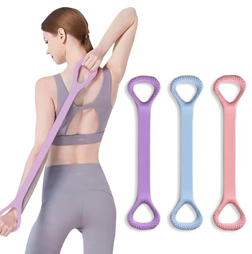 3Pcs Yoga Resistance Band Stretch Bands for Exercise, Stretch Strap for Arm Shoulder Back Chest Stretching, Elastic Yoga Rope Stretching Bands for Women Physical Therapy 48CM Long