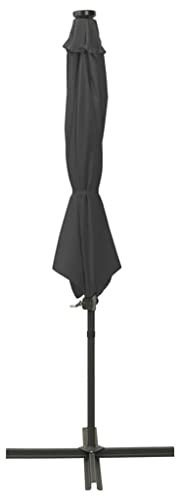 Eleganz Ampelschirm mit LED-Beleuchtung 300 cm Anthrazit – Aluminium-Gestell & PA-beschichtetes Gewebe – Perfekt für Garten & Terrasse