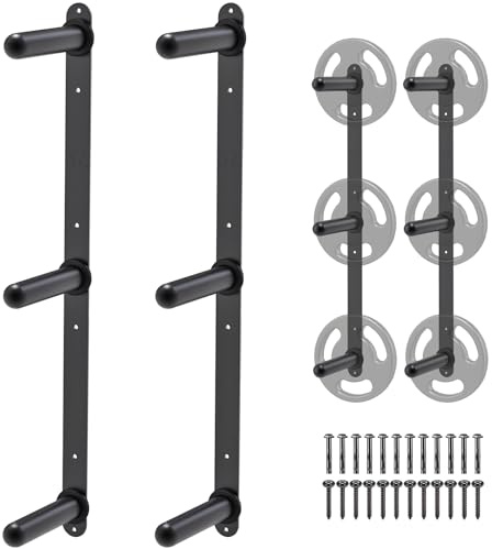 Kipika Weight Plate Storage Rack - Wall Mounted Weight Plate Holder with Durable Steel Construction Organizer for Olympic Plates, 1000lb Capacity, Space-Saving for Home Gym