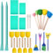 Yominerr 25-Teiliges Siebdruckset für Kreidepaste/Holzbrand/Bastelfarbe, Werkzeuge zum Übertragen Von Kreidefarbe, Schablonentinte
