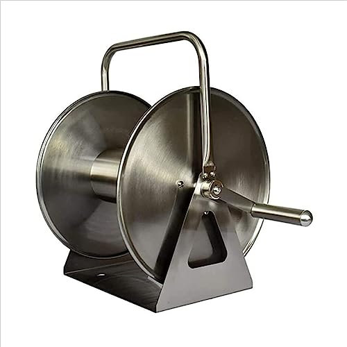 BSIDFEN Wandmontierter Schlauchaufroller, tragbarer Schlauchaufroller aus Metall, Aufbewahrung von Außenschläuchen, langlebig, hohe Kapazität, platzsparend, geeignet für Gartenschlauchaufroller