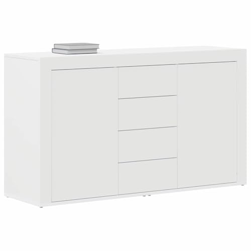 vidaXL Sideboard mit Schubladen Weiß 120 x 36 x 69 cm Holzwerkstoff, Moderner Sideboard, rechteckiger Stauraum, Möbel fürs Essen, praktischer Organizer, zeitgemäßer Schrank, Zuhause