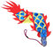 Sosoport Accessoires de Danse du Dragon déguisement Nouvel an Chinois Figurine Dragon queues de Dinosaures pour la fête des Enfants décor de Plafond du Nouvel an Chinois Chiffon Bleu