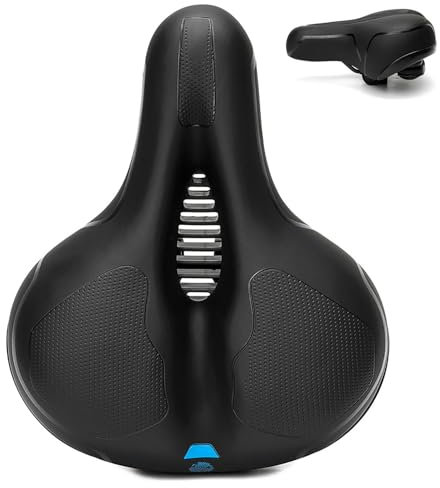 POIBNZ Fahrradsattel für Cannondale CAAD5, Stoßdämpfendes PU-Fahrradsitzkissen, Wasserdicht Langstreckenkomfort Fahrradsitz Atmungsaktiv Mountainbikesättel,B Blue