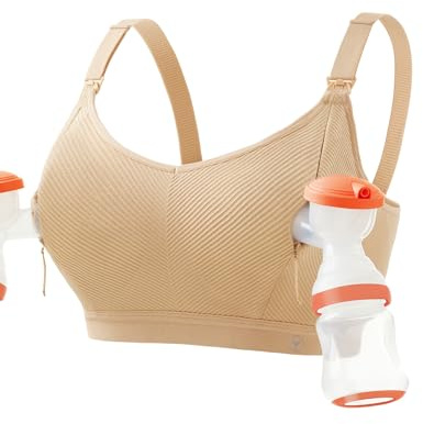 HOFISH Hands-Free Pumping Bra, High Support Nursing Bra for Breastfeeding | Wire-free comfort, flexible fit, hands-free pumping bras, nursing-ready, secure pump hold, for home or work, fits major pumps