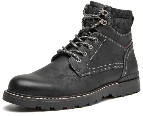 CLOWSE Men's Chukka Boots, Casual Zipper Motorcycle Boots, Black, 10
