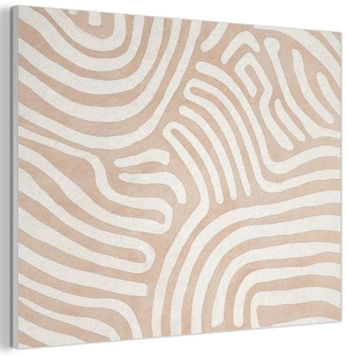MuchoWow© Wandbilder Akustikpaneele Filz Deko Wohnung Bild Wohnzimmer | 100x70 cm - Wandpaneele Schallabsorber Wand Bilder Wandpaneel Wall Decor Beige - Erdfarben
