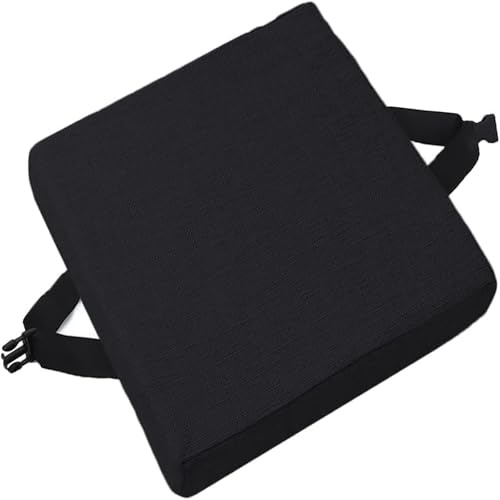 AQIGR Sitzkissen Sitzerhöhung Stuhl Bodenkissen Stuhlkissen 40x40 45x45 50x50 35x35 mit Memory Foam Sitzpolster für Indoor & Outdoor Gartenstuhl Balkon Terrasse(Schwarz,45x45x5cm)