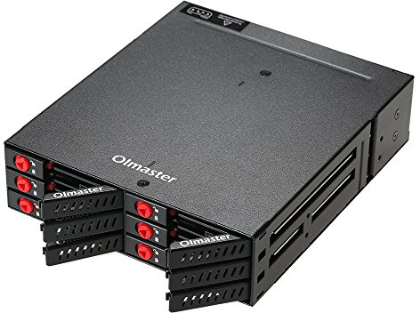 LUCKDANO 6 Bay HDD Enclosure 6Gbps Mobile Rack for 2.5 SSD HDD Case with Cooling Fan Hot Swap Locker & LED Indicators for PC 5.25 Drive Bay