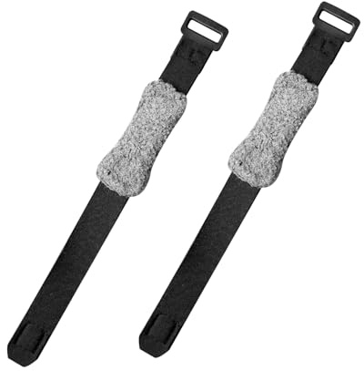 Hopzab 2 Piece Guitar String Mute Dampener Set, Adjustable Bass Silencer Wraps for Fretboard Muting, Soft Cotton Material, Accessory for Concerts Players, Black