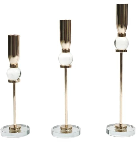 Frewurwer Glas Kerzenhalter - Elegantes Transparentes Modernes Design - Mittelpunkt für die Wohnkultur