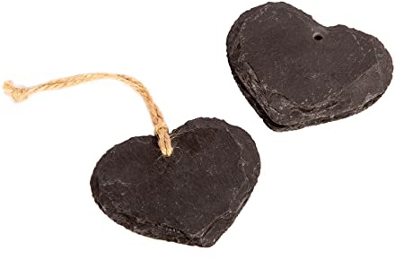 Nicola Spring Small Hanging Decorative Heart Slate Tag - Box of 3