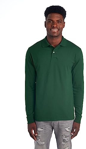 Jerzees Men's Spot Shield Long Sleeve Polo Sport Shirt Polo Shirt (Pack of 1)
