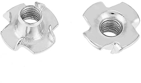 Dado a T in Acciaio al Carbonio Zincato, M4/M5/M6/M8 Dadi a T, Dadi a T a 4 Punte, per Mobili in Legno, Inserti Blindati Dado a Ragno in Metallo Placcato Zincato (M8×100)