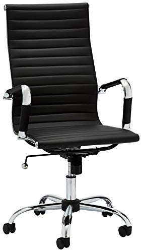 Ibbe Design Ergonomisch Schwarz Kunstleder Bürostuhl Schreibtischstuhl Designo mit Armlehne,Höhenverstellbar,Drehstuhl, Belastbar 150kg,L54x B65x H117cm