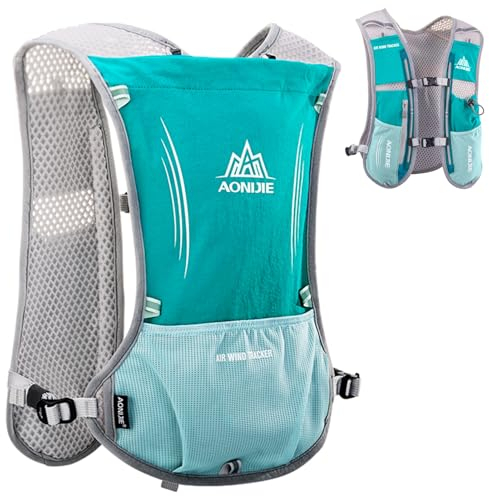 Azarxis Zaino per Corsa 5 Litri Zaino Trail Running Gilet Running Zaino mtb Zaino Idratazione Zainetto Corsa Uomo Donna (Verde - senza borraccia)