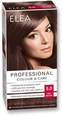 ELEA PROFESSIONAL PERMANENT HAARFARBCREME 5.0 HELLBRAUN MIT ÖLPFLEGEKOMPLEX