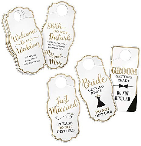 Lillian Rose SI125 Weiß/Gold Hochzeits-Türbügel für Brautpaar und Gäste, 0,1 cm, transparent
