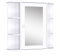 HOMCOM Mobiletto Pensile da Bagno, Armadietto Bagno con Specchio, Anta Centrale e Mensole in Legno Bianco (60 x 17 x 63 cm)