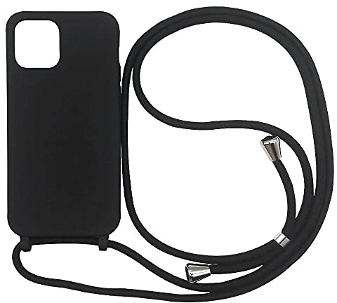 Ququcheng Kompatibel mit iPhone 11 Hülle,Handykette Hülle Silikon Seil Necklace Handyhülle mit Kordel Tasche TPU Bumper Schutzhülle für iPhone 11-Schwarz