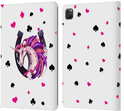 Head Case Designs Licenciado Oficialmente Rose Khan Pink and Purple Herradura Unicornio Carcasa de Cuero Tipo Libro Compatible con Apple iPad Pro 11 2020/2021 / 2022