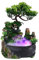 Luftbefeuchter Wasserfall Desktop Brunnen Dekor, Mini Indoor Desktop Wasserfall Brunnen Steingarten Wasser Brunnen Dekoration, Zimmerbrunnen mit Beleuchtung Dekoration(EU-Stecker 220V)