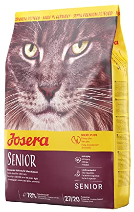 JOSERA Senior (3 x 400 g) | Katzenfutter für ältere Katzen oder Katzen mit chronischer Niereninsuffizienz | Super Premium Trockenfutter | 3er Pack